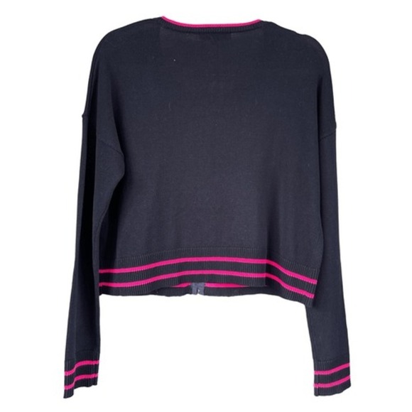 Nanette Lepore Cardigan Sweater Cropped Knit Pink Trim Detail Size S - Picture 4 of 4